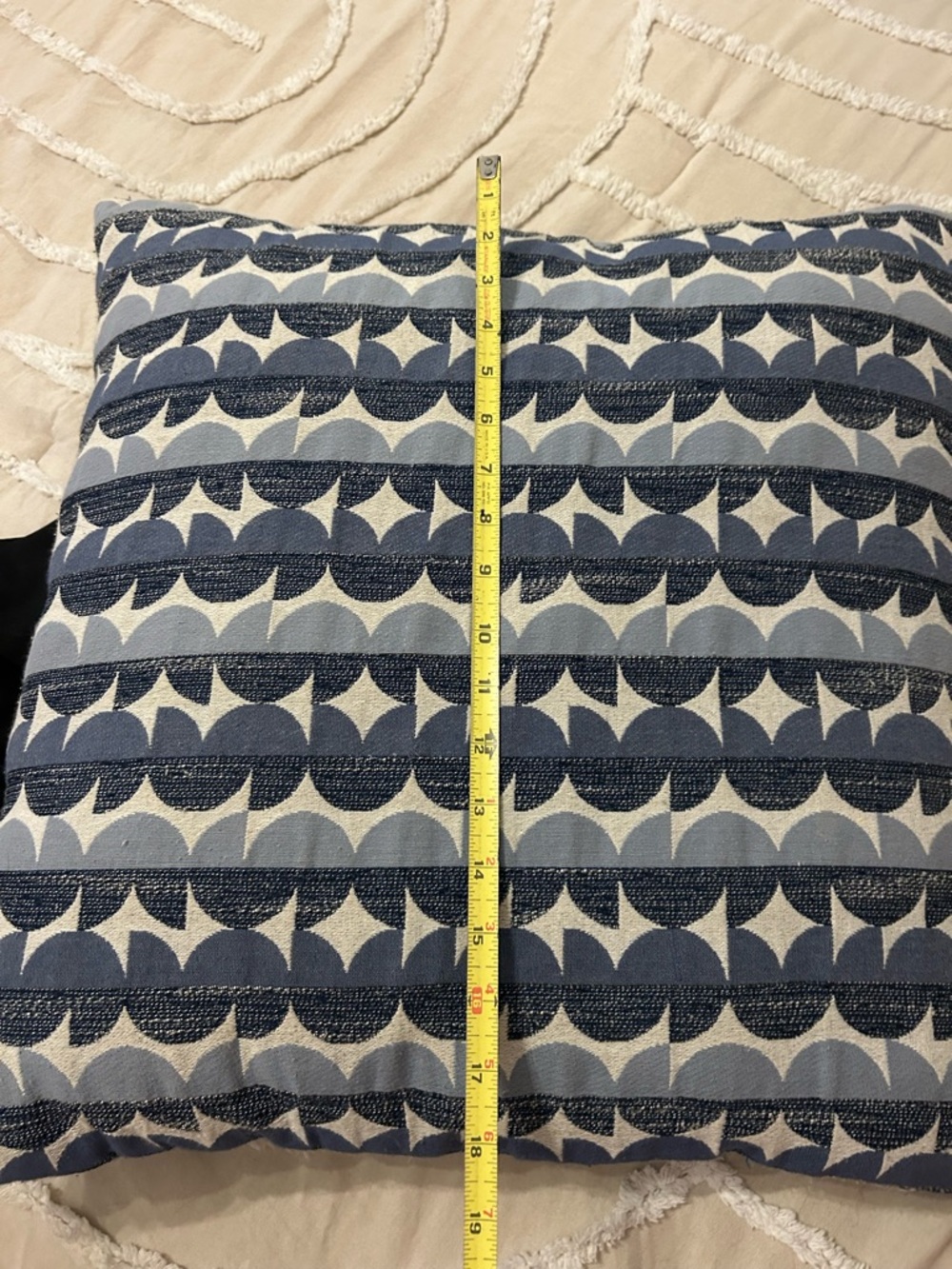 Blue and White Patterned Throw Pillows.  3 of them - Picture 3 of 4